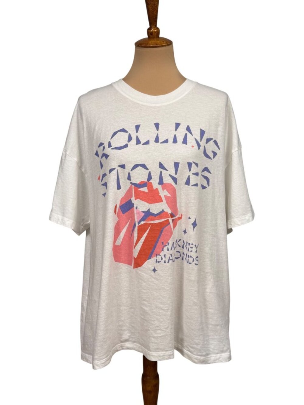 AE Band Tee Rolling Stones American Eagle L/XL White Cotton